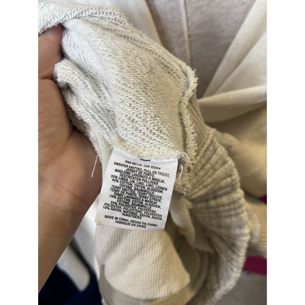 Moth Anthropologie Austral Cocoon Dolan Sleeve Linen Zip Up Cardigan Size Medium - Picture 5 of 5